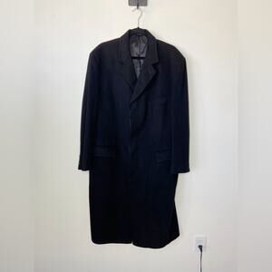 Brooks Brothers Black Cashmere Peacoat Size 44R Large